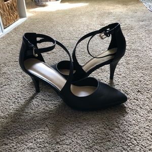 Black strappy heels
